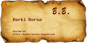 Berki Borsa névjegykártya